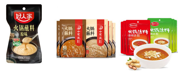 全自动火锅蘸料包装机设备样品展示图